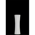 Urban Trends Collection Ceramic Round Vase with Slanting Lines Design, White - Small 53018